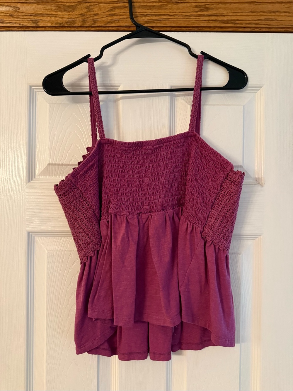 Old Navy Crochet Knit Spaghetti Tank - Raspberry - Picture 2 of 3